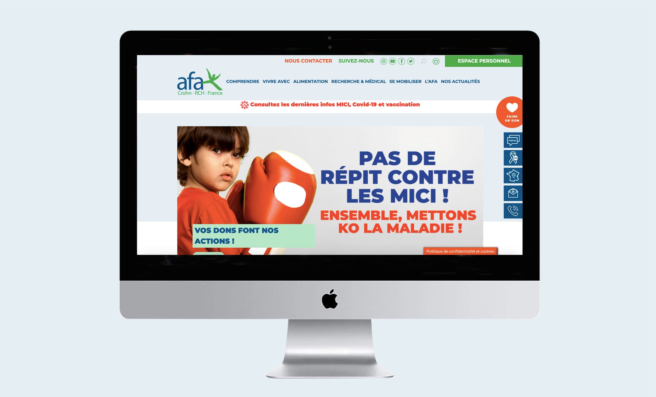 Site internet Association François Aupetit Maladies crohn RCH Digisanté