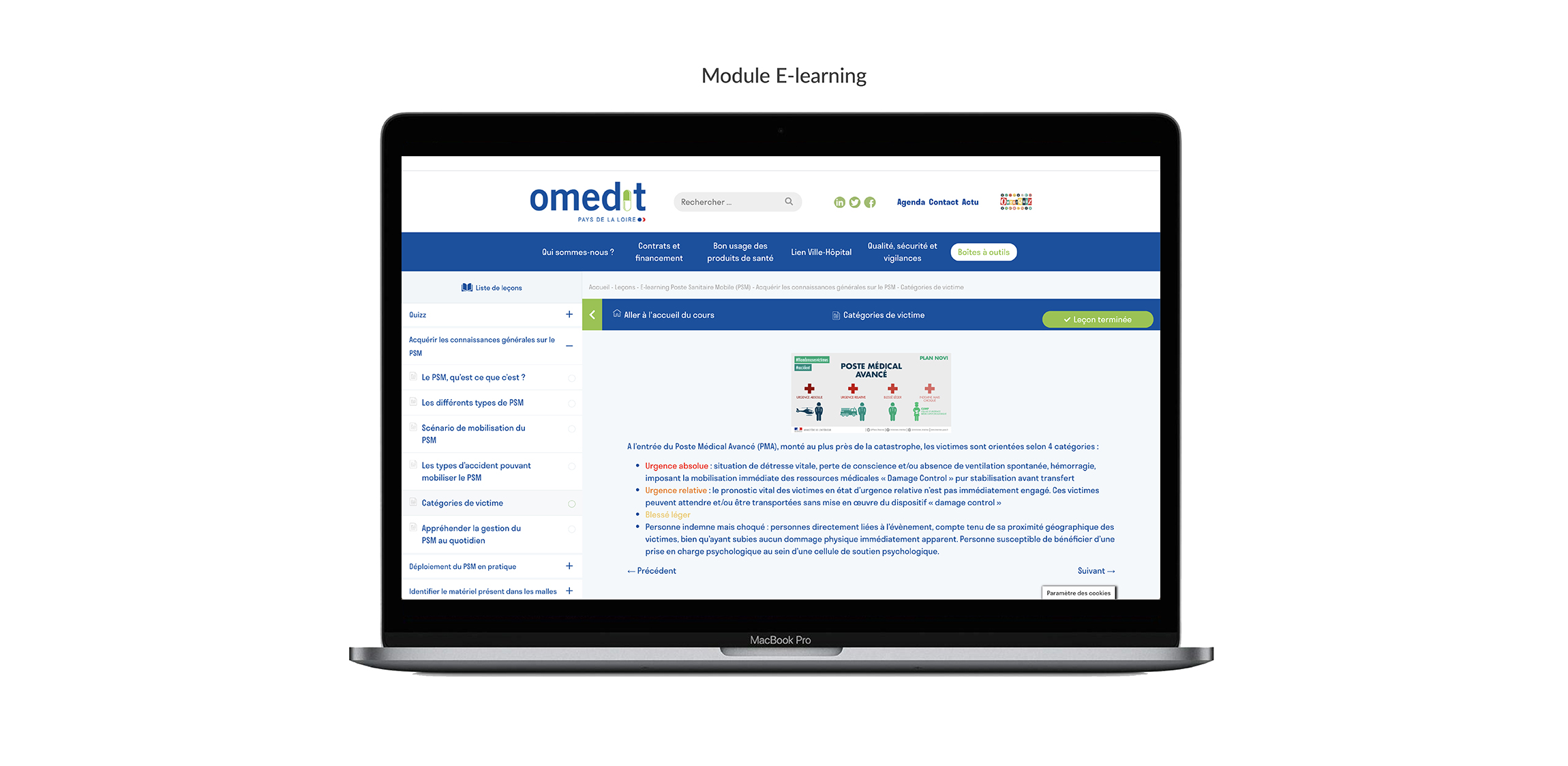 Module E-learning OMEDIT Pays de la Loire Digisanté