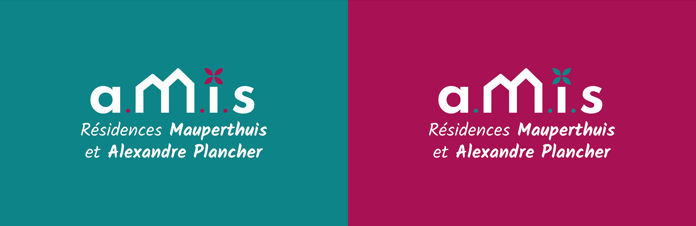 Déclinaisons couleurs logo Amis - Résidences Mauperthuis et Alexandre Plancher