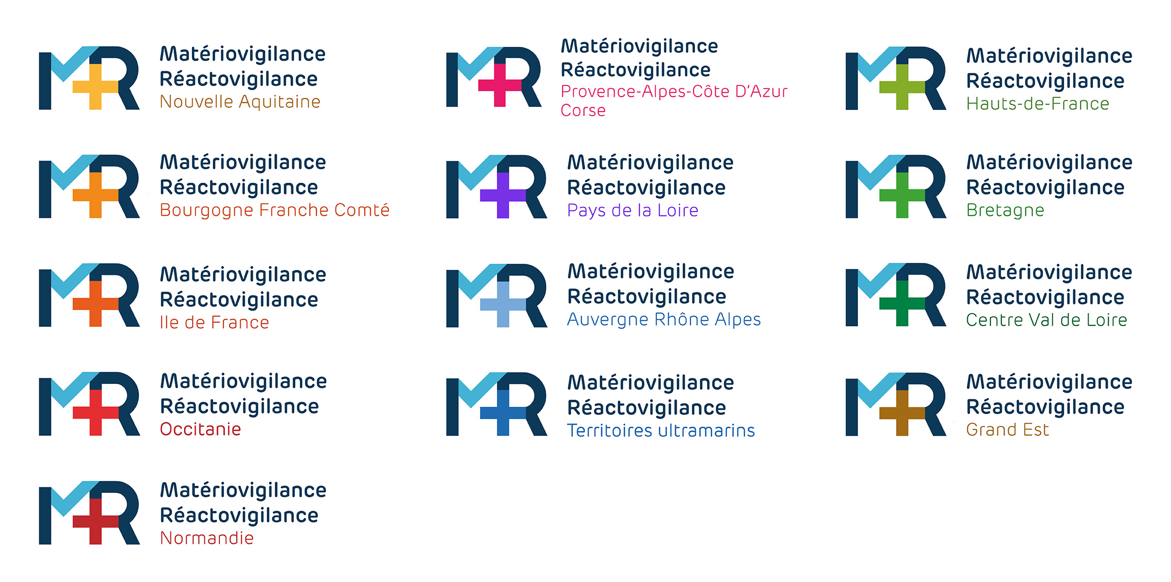 Couleurs régions logo Matériovigilance Réactovigilance Régionales