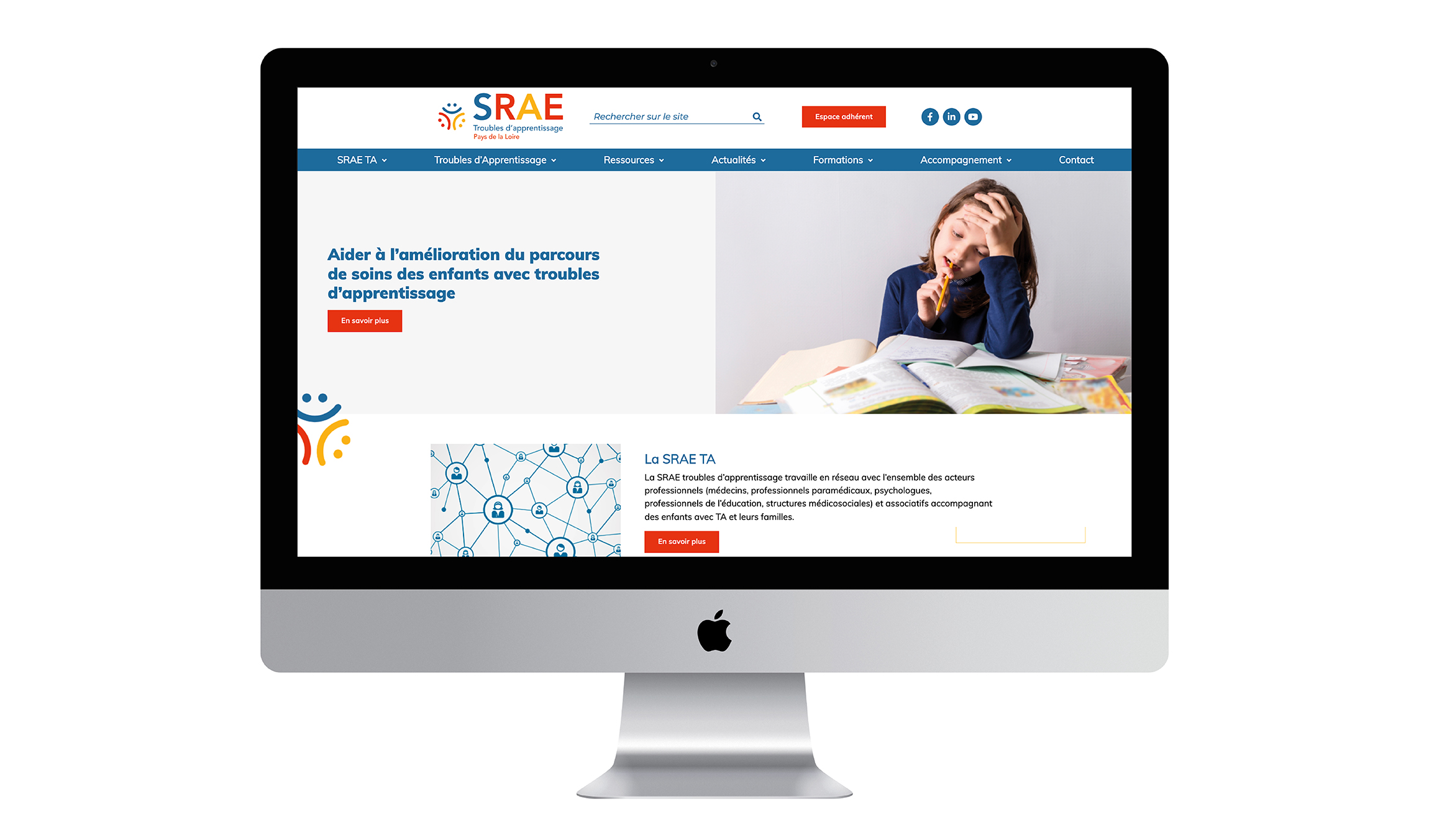 Site web SRAE Troubles d'apprentissage Pays de la Loire